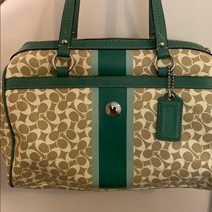 Coach handbag - teal & light blue